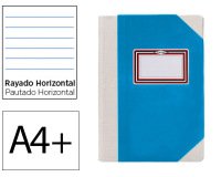 Libro cartone cosido fernandes flecha din a4+ rayado horizontal 50 hojas 100 gr azul