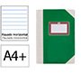 Libro cartone cosido fernandes flecha din a4+ rayado horizontal 50 hojas 100 gr verde