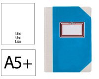 Libro cartone cosido fernandes flecha din a5+ liso 50 hojas 100 gr azul