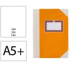 Libro cartone cosido fernandes flecha din a5+ liso 50 hojas 100 gr naranja