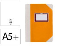 Libro cartone cosido fernandes flecha din a5+ liso 50 hojas 100 gr naranja