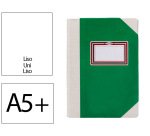 Libro cartone cosido fernandes flecha din a5+ liso 50 hojas 100 gr verde