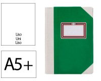 Libro cartone cosido fernandes flecha din a5+ liso 50 hojas 100 gr verde