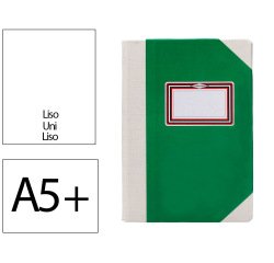 Libro cartone cosido fernandes flecha din a5+ liso 50 hojas 100 gr verde