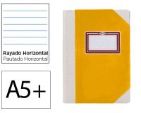 Libro cartone cosido fernandes flecha din a5+ rayado horizontal 50 hojas 100 gr amarillo