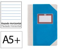 Libro cartone cosido fernandes flecha din a5+ rayado horizontal 50 hojas 100 gr azul