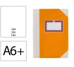 Libro cartone cosido fernandes flecha din a6+ liso 50 hojas 100 gr naranja