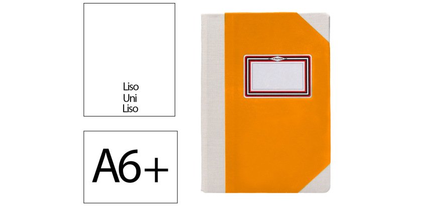 Libro cartone cosido fernandes flecha din a6+ liso 50 hojas 100 gr naranja