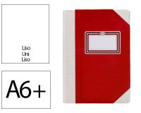 Libro cartone cosido fernandes flecha din a6+ liso 50 hojas 100 gr rojo