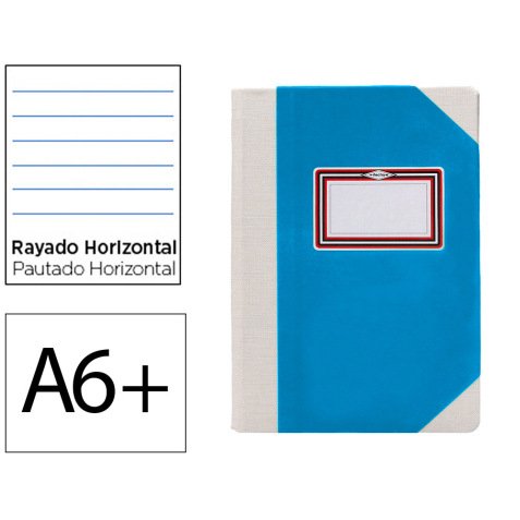 Libro cartone cosido fernandes flecha din a6+ rayado horizontal 50 hojas 100 gr azul