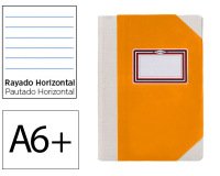 Libro cartone cosido fernandes flecha din a6+ rayado horizontal 50 hojas 100 gr naranja
