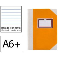 Libro cartone cosido fernandes flecha din a6+ rayado horizontal 50 hojas 100 gr naranja