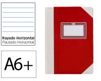 Libro cartone cosido fernandes flecha din a6+ rayado horizontal 50 hojas 100 gr azul