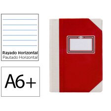 Libro cartone cosido fernandes flecha din a6+ rayado horizontal 50 hojas 100 gr rojo