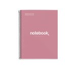 Cuaderno espiral miquelrius notebook emotions rose dust tapa forrada din a4 microperforado 80 hojas 90