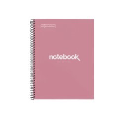 Cuaderno espiral miquelrius notebook emotions rose dust tapa forrada din a4 microperforado 80 hojas 90