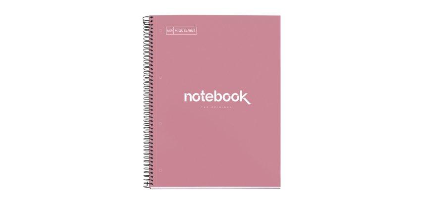 Cuaderno espiral miquelrius notebook emotions rose dust tapa forrada din a4 microperforado 80 hojas 90