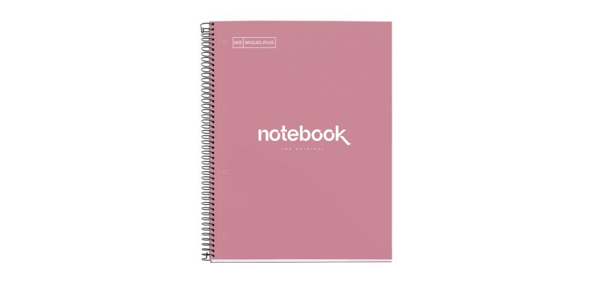 Cuaderno espiral miquelrius notebook emotions rose dust tapa forrada din a4 microperforado 80 hojas 90