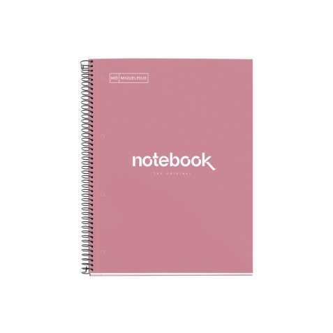 Cuaderno espiral miquelrius notebook emotions rose dust tapa forrada din a4 microperforado 80 hojas 90