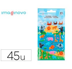 Pegatinas imaginovo cute animales safari con relieve 190x105 mm en blister