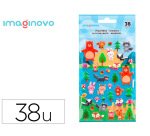 Pegatinas imaginovo cute animales bosque con relieve 190x105 mm en blister
