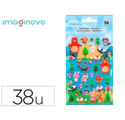 Pegatinas imaginovo cute animales bosque con relieve 190x105 mm en blister