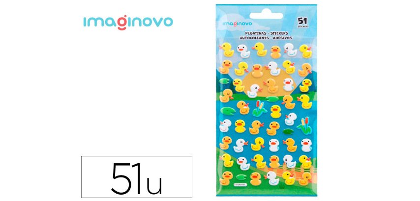 Pegatinas imaginovo cute animales patos con relieve 190x105 mm en blister