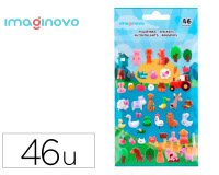 Pegatinas imaginovo cute animales granja con relieve 190x105 mm en blister