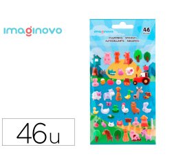 Pegatinas imaginovo cute animales granja con relieve 190x105 mm en blister
