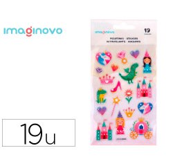 Pegatinas imaginovo princesas magic dreams pvc 190x105 mm en blister