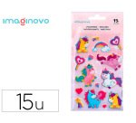 Pegatinas imaginovo unicornios magic dreams con brillo 190x105 mm en blister