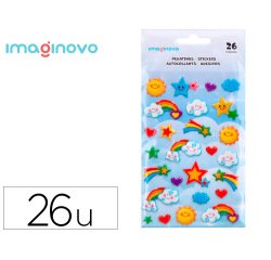Pegatinas imaginovo arcoiris magic dreams con relieve 190x105 mm en blister