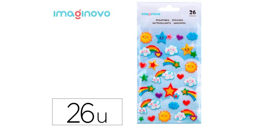 Pegatinas imaginovo arcoiris magic dreams con relieve 190x105 mm en blister