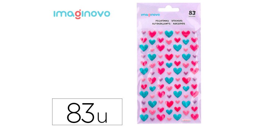 Pegatinas imaginovo corazones magic dreams con relieve 190x105 mm en blister