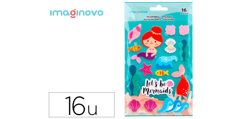 Pegatinas imaginovo sirenas magic dreams con relieve 210x130 mm en blister