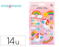 Pegatinas imaginovo unicornios magic dreams con relieve 210x130 mm en blister