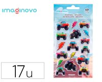 Pegatinas imaginovo kids carreras goma eva 190x105 mm en blister