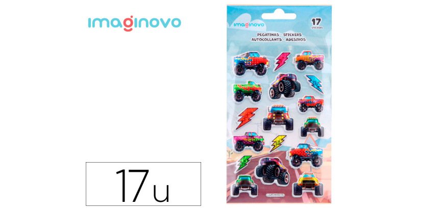 Pegatinas imaginovo kids carreras goma eva 190x105 mm en blister
