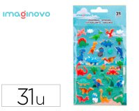 Pegatinas imaginovo kids dinosaurios goma eva 190x105 mm en blister