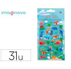 Pegatinas imaginovo kids dinosaurios goma eva 190x105 mm en blister