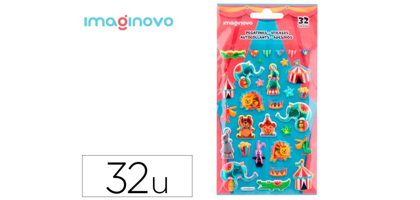 Pegatinas imaginovo kids circo goma eva 190x105 mm en blister