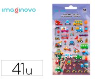 Pegatinas imaginovo kids coches con relieve 190x105 mm en blister