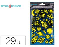 Pegatinas imaginovo luminosas planetas con relieve 190x105 mm en blister