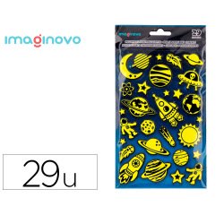 Pegatinas imaginovo luminosas planetas con relieve 190x105 mm en blister