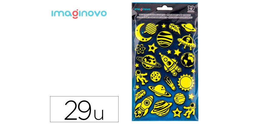Pegatinas imaginovo luminosas planetas con relieve 190x105 mm en blister