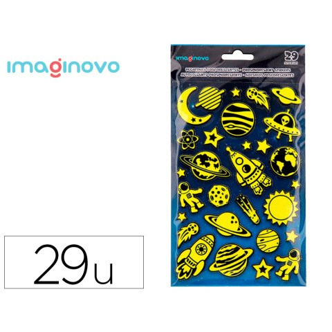 Pegatinas imaginovo luminosas planetas con relieve 190x105 mm en blister