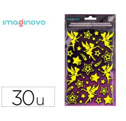 Pegatinas imaginovo luminosas hadas con relieve 190x105 mm en blister