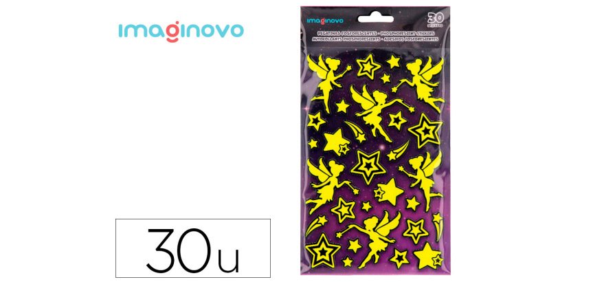 Pegatinas imaginovo luminosas hadas con relieve 190x105 mm en blister