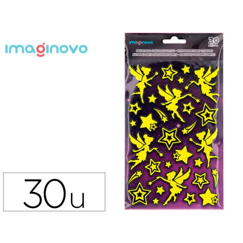 Pegatinas imaginovo luminosas hadas con relieve 190x105 mm en blister