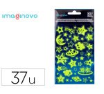 Pegatinas imaginovo luminosas estrellas con relieve 190x105 mm en blister
